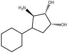 (1R,2S,3R)-3-amino-4-cyclohexylcyclopentane-1,2-diol Struktur