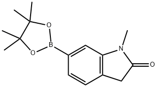 1-Methyl-6-(4,4,5,5-tetramethyl-1,3,2-dioxaborolan-2-yl)indolin-2-one Struktur