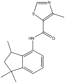 4-methyl-N-(1,1,3-trimethyl-2,3-dihydro-1H-inden-4-yl)-1,3-thiazole-5-carboxamide Struktur