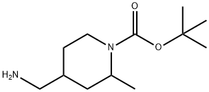 tert-butyl 4-(aminomethyl)-2-methylpiperidine-1-carboxylate Struktur