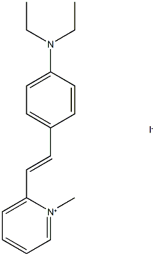 2-[(E)-2-[4-(diethylamino)phenyl]ethenyl]-1-methylpyridin-1-ium iodide Struktur