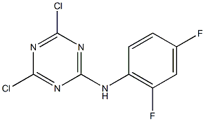 4,6-dichloro-N-(2,4-difluorophenyl)-1,3,5-triazin-2-amine Struktur