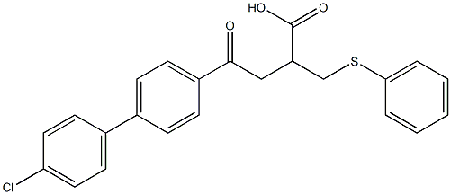 4-{4'-chloro-[1,1'-biphenyl]-4-yl}-4-oxo-2-[(phenylsulfanyl)methyl]butanoic acid Struktur