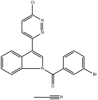 1-(3-bromobenzoyl)-3-(6-chloropyridazin-3-yl)-1H-indole: acetonitrile Struktur