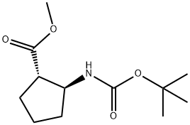 methyl (1S,2S)-2-{[(tert-butoxy)carbonyl]amino}cyclopentane-1-carboxylate Struktur