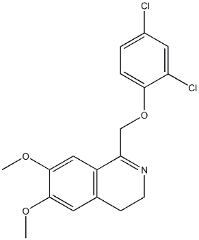 1-[(2,4-dichlorophenoxy)methyl]-6,7-dimethoxy-3,4-dihydroisoquinoline Struktur