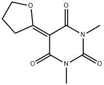 1,3-dimethyl-5-(oxolan-2-ylidene)-1,3-diazinane-2,4,6-trione Struktur