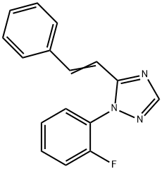 1-(2-fluorophenyl)-5-[(E)-2-phenylethenyl]-1H-1,2,4-triazole Struktur