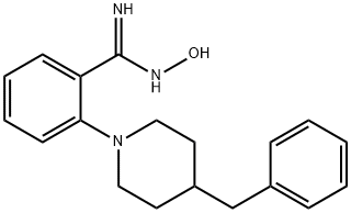 (E)-2-(4-benzylpiperidin-1-yl)-N'-hydroxybenzene-1-carboximidamide Struktur