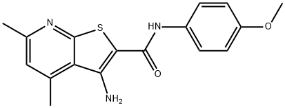 3-amino-N-(4-methoxyphenyl)-4,6-dimethylthieno[2,3-b]pyridine-2-carboxamide Struktur