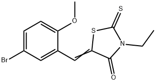 (5E)-5-[(5-bromo-2-methoxyphenyl)methylidene]-3-ethyl-2-sulfanylidene-1,3-thiazolidin-4-one Struktur