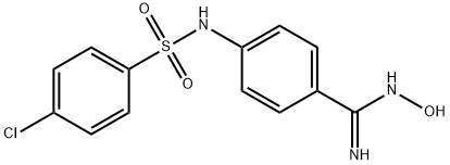 (E)-4-(4-chlorobenzenesulfonamido)-N'-hydroxybenzene-1-carboximidamide Struktur