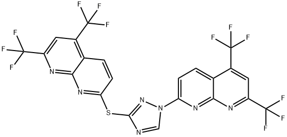 1,8-Naphthyridine,7-[3-[[5,7-bis(trifluoromethyl)-1,8-naphthyridin-2-yl]thio]-1H-1,2,4-triazol-1-yl]-2,4-bis(trifluoromethyl)-(9CI) Struktur