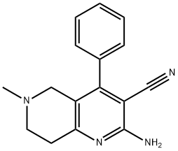 2-amino-6-methyl-4-phenyl-5,6,7,8-tetrahydro[1,6]naphthyridine-3-carbonitrile Struktur