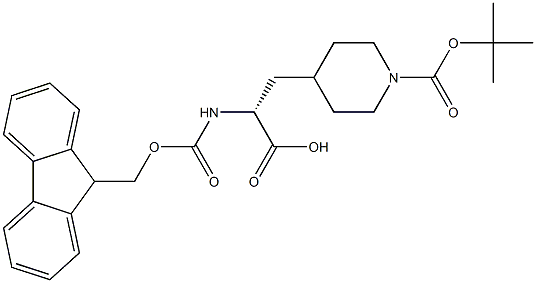 (2r)-3-{1-[(tert-butoxy)carbonyl]piperidin-4-yl-2-({[(9h-fluoren-9-yl)methoxy]carbonylamino)propanoic acid Struktur