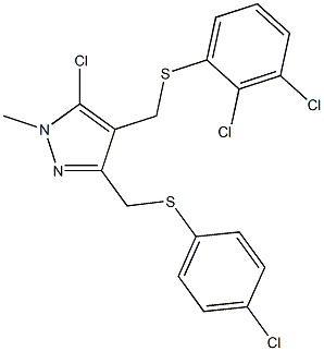 (5-chloro-3-{[(4-chlorophenyl)sulfanyl]methyl}-1-methyl-1H-pyrazol-4-yl)methyl 2,3-dichlorophenyl sulfide Struktur