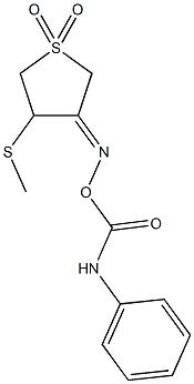 [(3Z)-4-(methylsulfanyl)-1,1-dioxo-1lambda6-thiolan-3-ylidene]amino N-phenylcarbamate Struktur