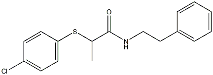 2-[(4-chlorophenyl)sulfanyl]-N-(2-phenylethyl)propanamide Struktur