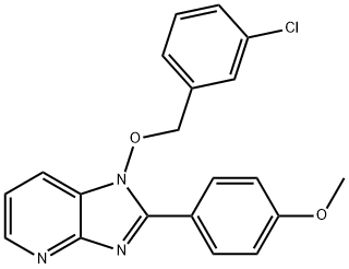 1-[(3-chlorophenyl)methoxy]-2-(4-methoxyphenyl)-1H-imidazo[4,5-b]pyridine Struktur