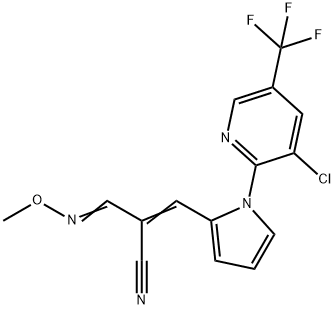 3-{1-[3-chloro-5-(trifluoromethyl)-2-pyridinyl]-1H-pyrrol-2-yl}-2-[(methoxyimino)methyl]acrylonitrile Struktur