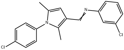 (1E)-N-(3-chlorophenyl)-1-[1-(4-chlorophenyl)-2,5-dimethyl-1H-pyrrol-3-yl]methanimine Struktur