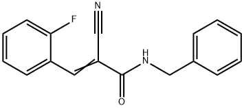 (2Z)-N-benzyl-2-cyano-3-(2-fluorophenyl)prop-2-enamide Struktur