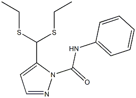 5-[bis(ethylsulfanyl)methyl]-N-phenyl-1H-pyrazole-1-carboxamide Struktur