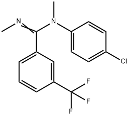 (Z)-N-(4-chlorophenyl)-N,N'-dimethyl-3-(trifluoromethyl)benzene-1-carboximidamide Struktur