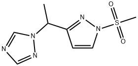 1-[1-(1-methanesulfonyl-1H-pyrazol-3-yl)ethyl]-1H-1,2,4-triazole Struktur