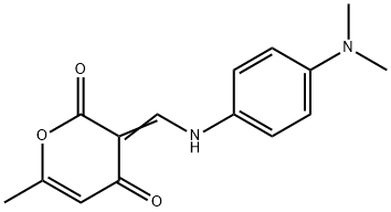 (3Z)-3-({[4-(dimethylamino)phenyl]amino}methylidene)-6-methyl-3,4-dihydro-2H-pyran-2,4-dione Struktur