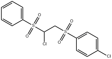 1-[2-(benzenesulfonyl)-2-chloroethanesulfonyl]-4-chlorobenzene Struktur