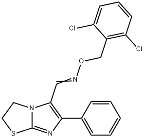 (E)-[(2,6-dichlorophenyl)methoxy]({6-phenyl-2H,3H-imidazo[2,1-b][1,3]thiazol-5-yl}methylidene)amine Struktur