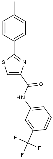 2-(4-methylphenyl)-N-[3-(trifluoromethyl)phenyl]-1,3-thiazole-4-carboxamide Struktur