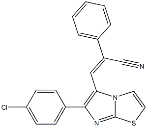 (2Z)-3-[6-(4-chlorophenyl)imidazo[2,1-b][1,3]thiazol-5-yl]-2-phenylprop-2-enenitrile Struktur