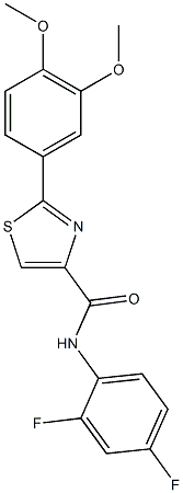 N-(2,4-difluorophenyl)-2-(3,4-dimethoxyphenyl)-1,3-thiazole-4-carboxamide Struktur