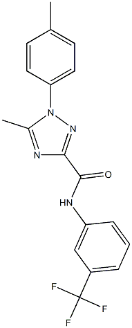 5-methyl-1-(4-methylphenyl)-N-[3-(trifluoromethyl)phenyl]-1H-1,2,4-triazole-3-carboxamide Struktur