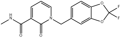 1-[(2,2-difluoro-2H-1,3-benzodioxol-5-yl)methyl]-N-methyl-2-oxo-1,2-dihydropyridine-3-carboxamide Struktur