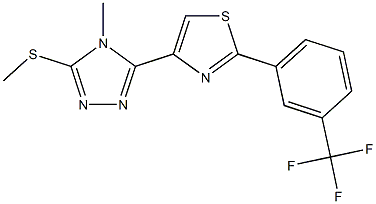 4-methyl-3-(methylsulfanyl)-5-{2-[3-(trifluoromethyl)phenyl]-1,3-thiazol-4-yl}-4H-1,2,4-triazole Struktur