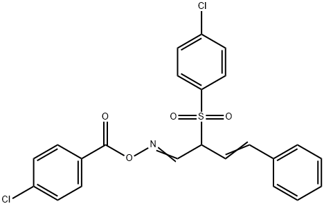 (E)-[(3E)-2-(4-chlorobenzenesulfonyl)-4-phenylbut-3-en-1-ylidene]amino 4-chlorobenzoate Struktur