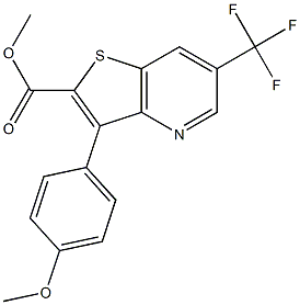 methyl 3-(4-methoxyphenyl)-6-(trifluoromethyl)thieno[3,2-b]pyridine-2-carboxylate Struktur