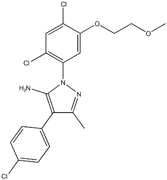 4-(4-chlorophenyl)-1-[2,4-dichloro-5-(2-methoxyethoxy)phenyl]-3-methyl-1H-pyrazol-5-amine Struktur