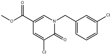 methyl 5-chloro-1-(3-chlorobenzyl)-6-oxo-1,6-dihydro-3-pyridinecarboxylate Struktur