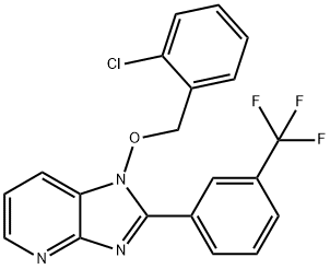 1-[(2-chlorophenyl)methoxy]-2-[3-(trifluoromethyl)phenyl]-1H-imidazo[4,5-b]pyridine Struktur