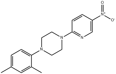 1-(2,4-dimethylphenyl)-4-(5-nitropyridin-2-yl)piperazine Struktur