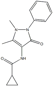 N-(1,5-dimethyl-3-oxo-2-phenyl-2,3-dihydro-1H-pyrazol-4-yl)cyclopropanecarboxamide Struktur