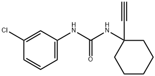 1-(3-chlorophenyl)-3-(1-ethynylcyclohexyl)urea Struktur