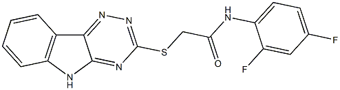 N-(2,4-difluorophenyl)-2-(5H-[1,2,4]triazino[5,6-b]indol-3-ylsulfanyl)acetamide Struktur