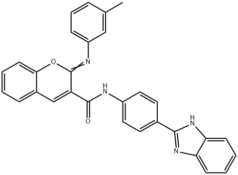 (2Z)-N-[4-(1H-1,3-benzodiazol-2-yl)phenyl]-2-[(3-methylphenyl)imino]-2H-chromene-3-carboxamide Struktur