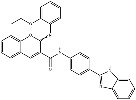 (2Z)-N-[4-(1H-1,3-benzodiazol-2-yl)phenyl]-2-[(2-ethoxyphenyl)imino]-2H-chromene-3-carboxamide Struktur