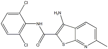 3-amino-N-(2,6-dichlorophenyl)-6-methylthieno[2,3-b]pyridine-2-carboxamide Struktur